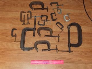   Lot 15 C Clamps Williams Deep Throat Armstrong More USA Made