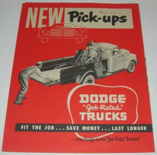   50 Dodge Job Rated 1/2 Ton 3/4 Ton 1 Ton Pickup Truck Sales Brochure