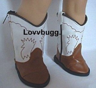  Brown & White Cowboy Boots fits American Girl Doll AMAZING SELECTION