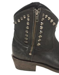 Ash Black Leather Crosby Studded Ankle Western Cowboy Boots 6 39 £225 
