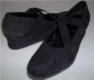 nib arche oury classic black nubuck wedge shoes 37 us 6