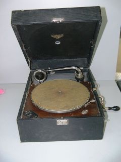 Antique Victor Victrola Portable Phonograph Gramophone Record Player 