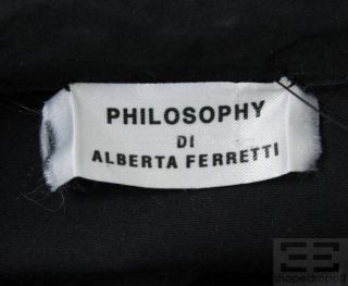Philosophy Di Alberta FERRETTI Black Pin Tucked Cotton Belted Dress 