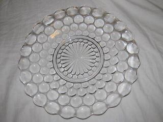 Vintage Anchor Hocking Clear Glass Bubble Pattern 9 3/8 Inch Dinner 