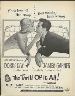 Doris Day James Garner in The Thrill of It All Movie ad 1963