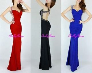  Sequins VNeck Backless Mermaid Prom Cocktail Evening Gown Long Dress