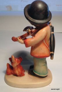 RARE Hummel Puppy Love 1 TMK1 Little Violinist Boy w Dog Figurine 1935 