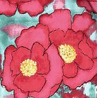 Fabric Henry BLAKELY mOD Retro Floral Poppy large NEW