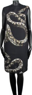 Lanvin RP 1700$ Sleeveless Snake Print Silk Shift Dress