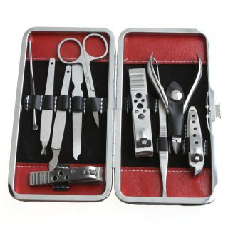 Stainless Steel Manicure Pedicure Ear Pick Nail Clippers Set 10 in 1 