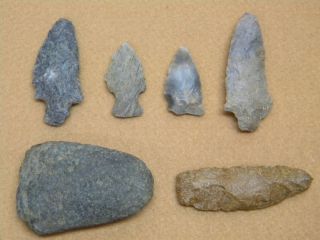 Arrowheads Rock Tools Native American Indian Tool Spear Artifacts LOT 