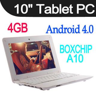 10 Android 4.0 BOXCHIP A10 1GHZ 4GB Rom Laptop Tablet PC WIFI Netbook 
