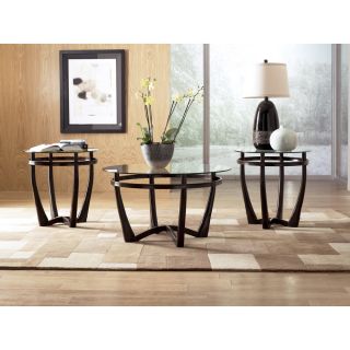 ASHLEY   CHARLA DARK BROWN 3IN1 PACK TABLE FURNITURE    