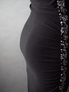   Sequin Black Asymmetric Ballroom Salsa Tango Dance FP Dress S