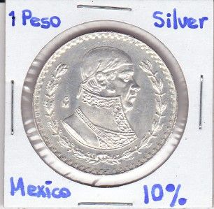Mexico $ 1 Peso Coin Silver 10% Morelos 1964 Exc, Conditions Coin.