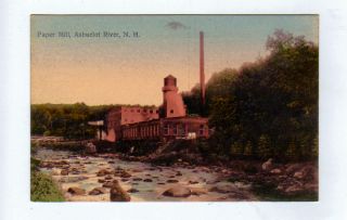 Postcard Winchester NH Ashuelot River Paper Mill