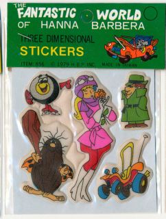 Hanna Barbera Puffy Stickers 1979 Speed Buggy inch High