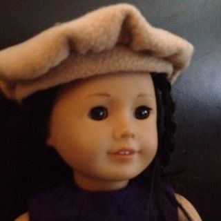 NEW 18 doll clothes Fleece Beige Beret Fits American Girl Maplelea