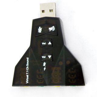 CH USB 2 0 3D Audio Sound Card Adapter Mic Speaker
