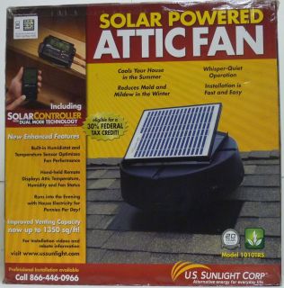 US Sunlight Corp 1010TRS 1 350SQ ft Solar Powered Attic Fan