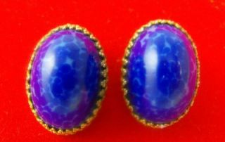 vintage arnold scaasi cobalt art class clip earrings search