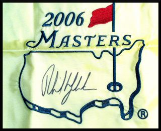   MICKELSON THE 2006 MASTERS CHAMPION AUTOGRAPHED AUGUSTA NATIONAL FLAG