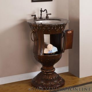 23 Jasmine   Bathroom Sink Vanity Cabinet Pedestal Baltic Brown Stone 