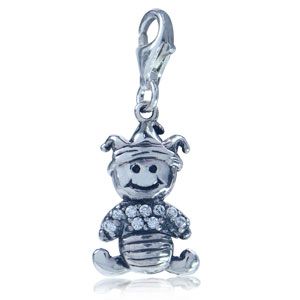 adorable cz 925 sterling silver baby dangle charm