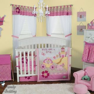   Crown Baby Girl Crib Nursery Blanket Infant Bedding Bed Set