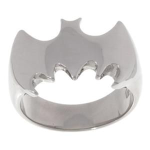 100 % shiny solid stainless steel batman ring