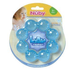 Nuby Icy Bite Babys Soother Ring Water Teether Blue Brand New