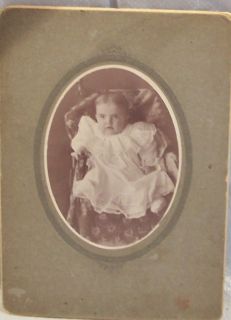 Antique Cabinet Card Photo Baby Girl in Chair Baby Wright Age 14 