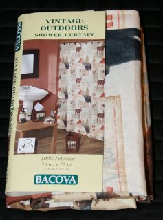 Bacova Vintage Outdoors Shower Curtain 70x72 NEW