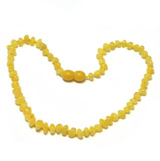 Milky Yellow Genuine Baltic Amber Baby Teething Necklace Baroque Bid 