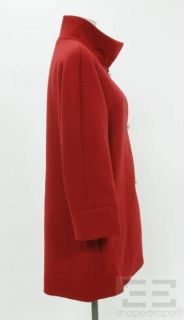 Balenciaga Red Wool Silver Button Coat Size Size 42