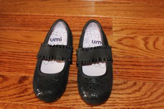 UMI baby girl toddler shoes flats ballets black leather size US 8 M 