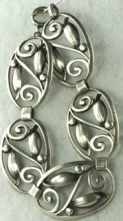 Vtg 1940s Bauring Sterling Silver Bracelet Baur