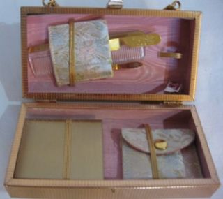 RARE Vintage Gold Barbara Bates Manicure Kit Purse 1950s Crysteel w 