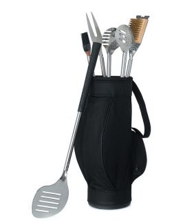 Wedding Groomsmen Gifts 5pc BBQ Tools in Black Golf Bag