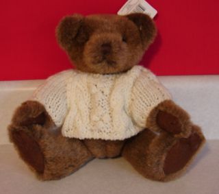Russ Berrie Co Barrington Teddy Bear Cable Knit Sweater