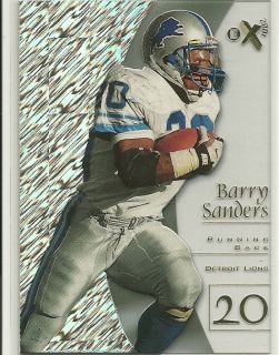 Barry Sanders 1998 E x 2001 Football 5 Lions HOF