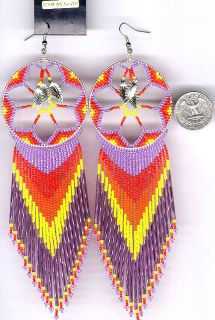 Navajo Beaded Dangle Earrings 62 Native American Jewelry