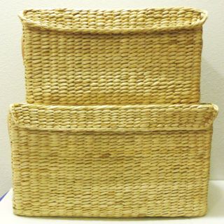 Large and Small Nesting Wicker Baskets