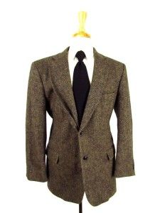 Mens Brown Barrington Tweed Jacket Blazer Sport Coat Wool Fleck 2btn 