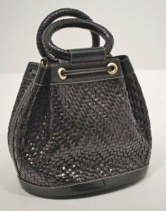 Barry Kieselstein Cord Black Woven Handbag w/Gold Frog & Ladybug A GEM 