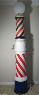 Beardsley Mfg Co Barbers Advertising Pole with Lamp Chicago C 1920 