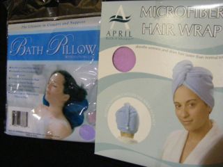 Purple Bath Pillow Terry Cloth Microfiber Hair Wrap B6