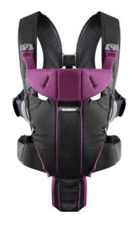 BABYBJORN Baby Bjorn Carrier Miracle Soft Cotton Mix Black/Purple NEW