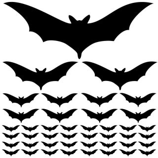 43 Halloween Bats in 4 Sizes Wall Car Decal Stickers