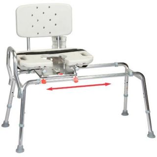 Sliding Shower Bath Transfer Bench Chair w Swivel Seat